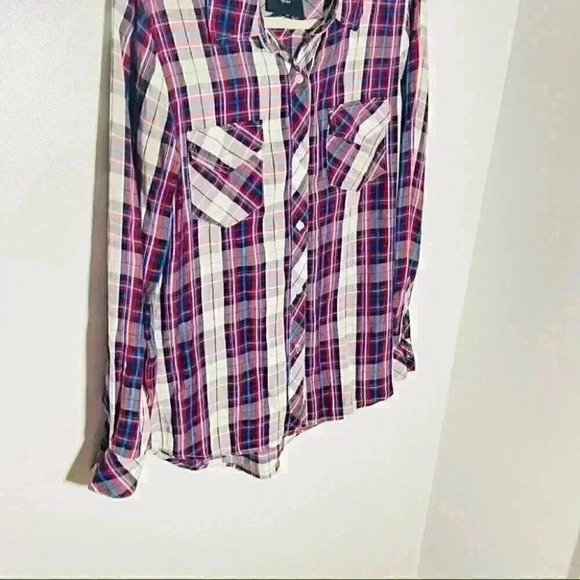 Rails Carmen Long-Sleeve Plaid Shirt in Navy Red White - Picture 6 of 6